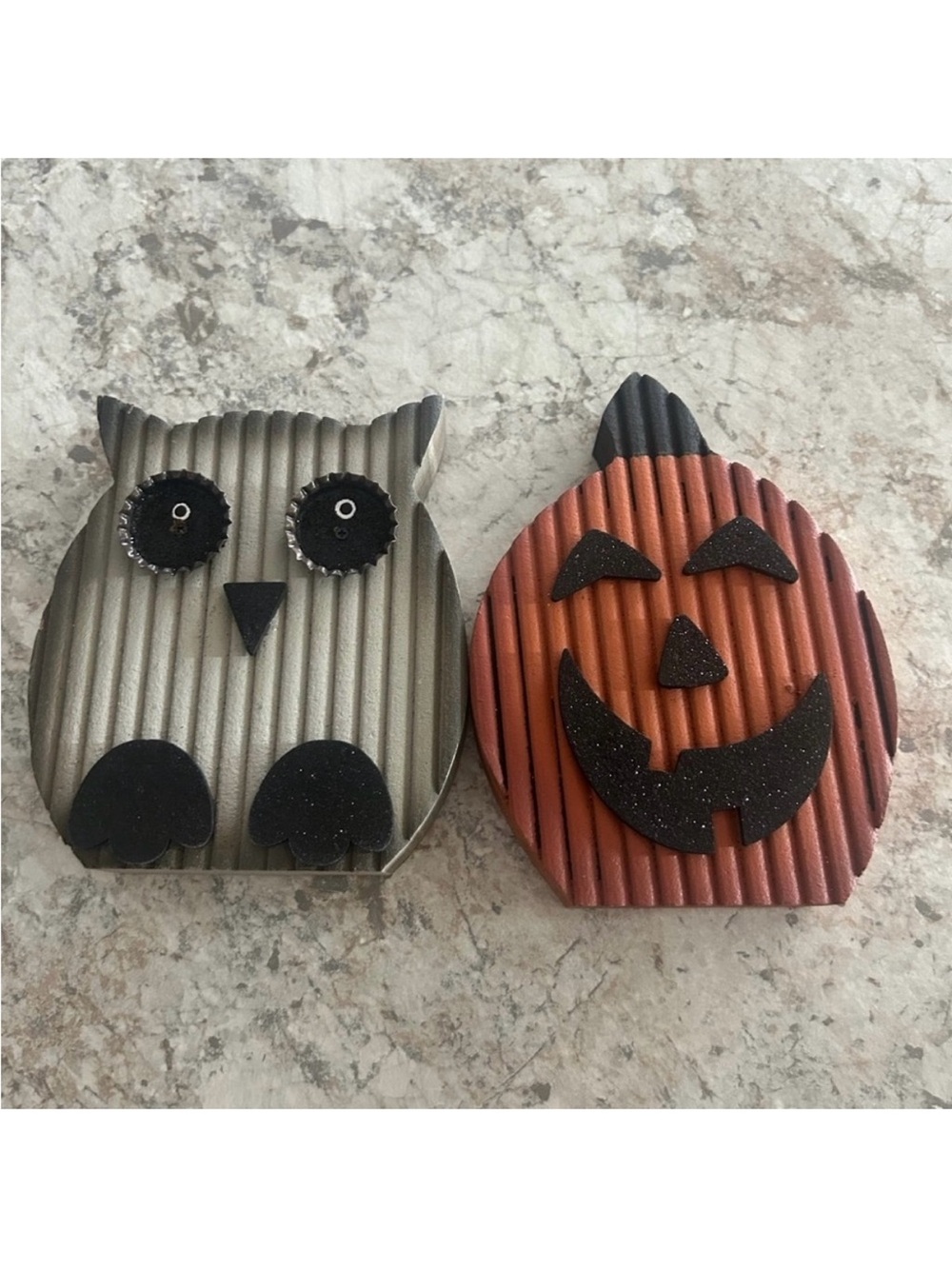 Fall Decor Owl & Pumpkin Wooden Table Top Decor